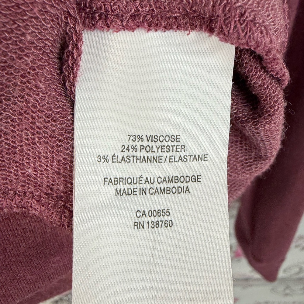 Hyba sweater zip up hoodie red wine Burgundy zipper soft cozy Sweater - Picture 14 of 16
